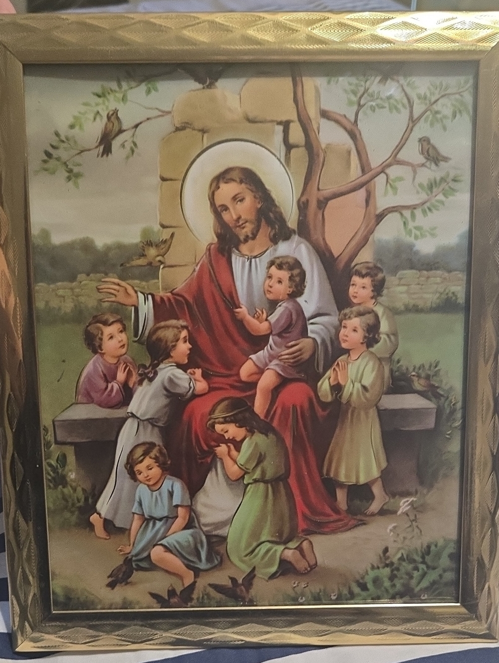 Jesus Blessing The Children Framed Picture
